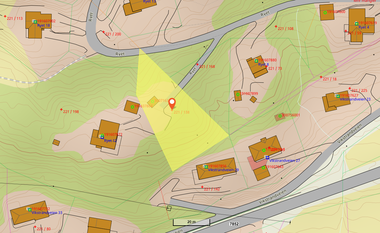 Oversiktskart over eiendom gnr. 221 bnr. 138. Galleribilde