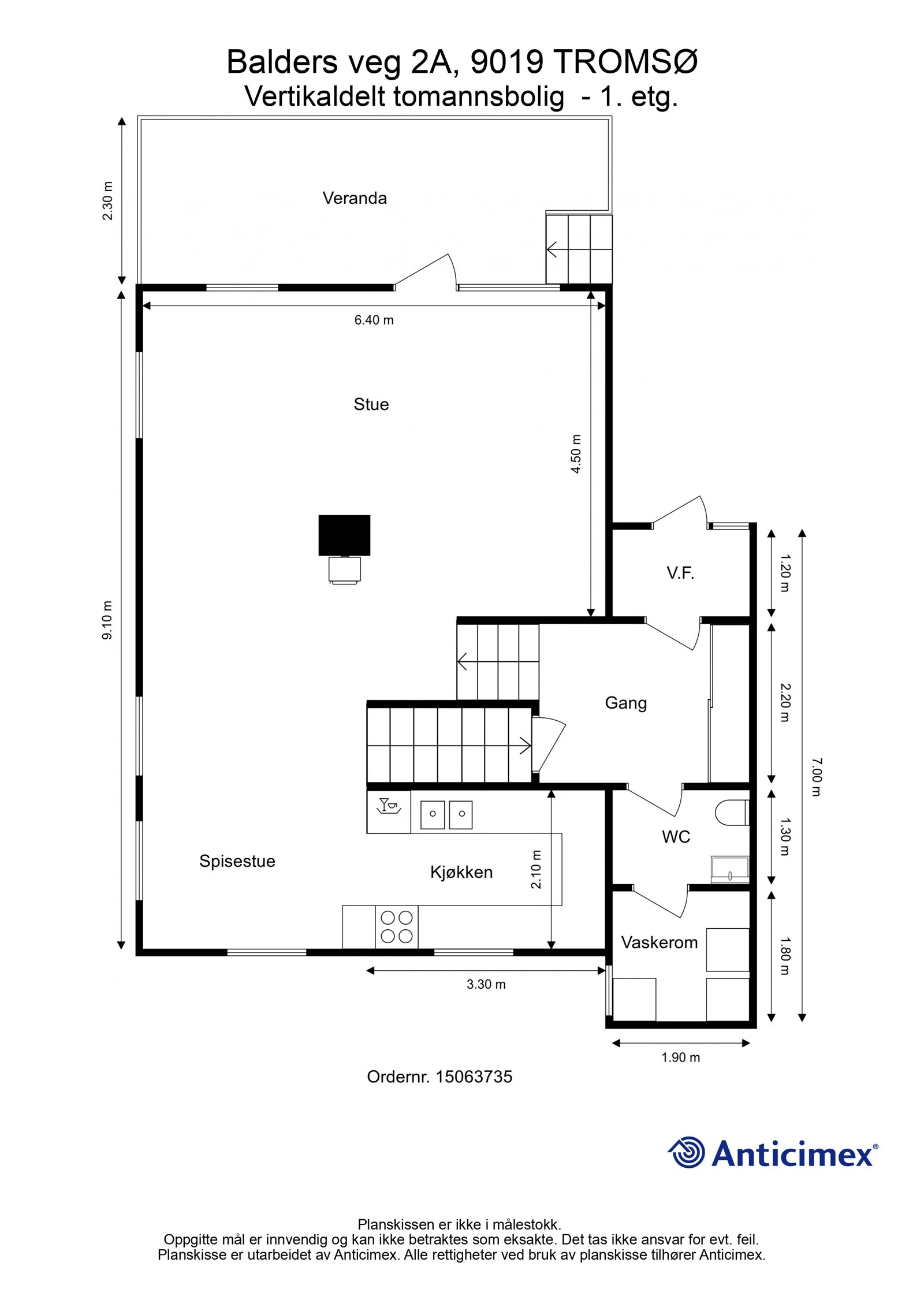 Plantegning 1. etasje Galleribilde