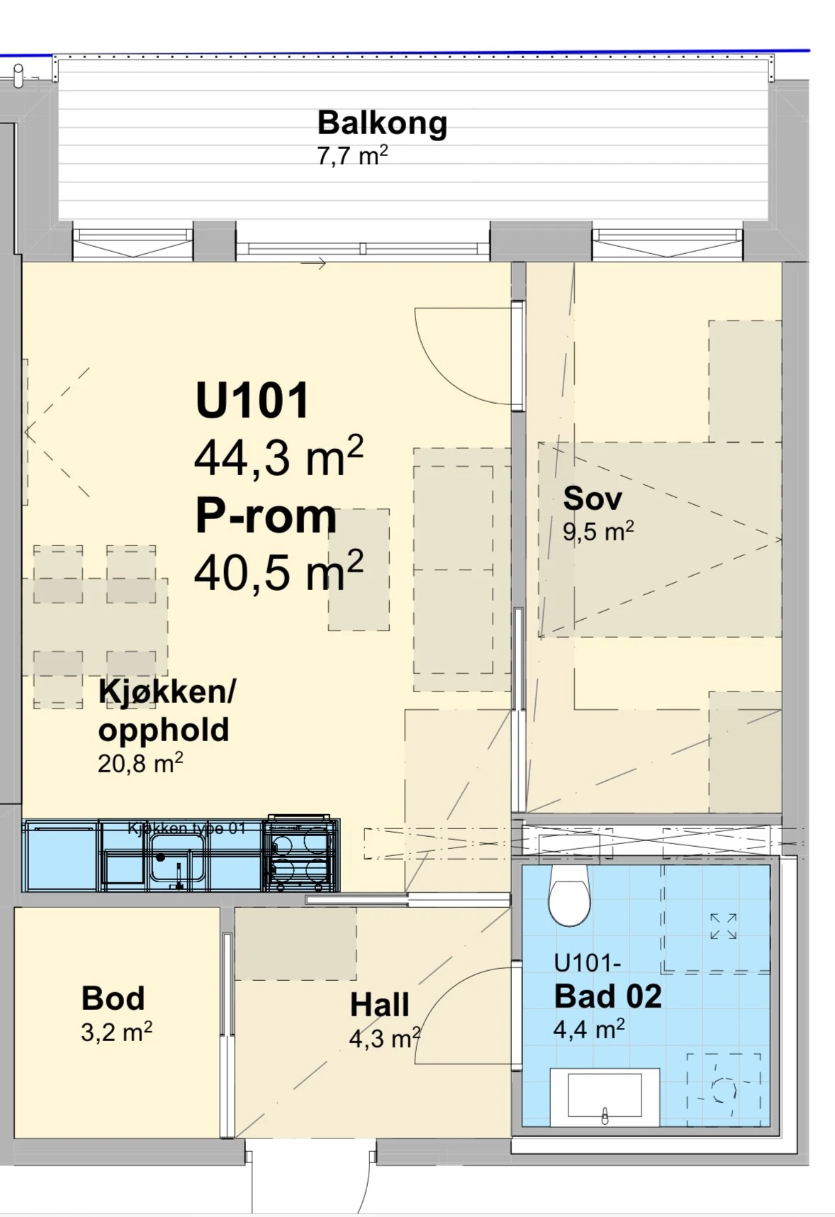 Balkong 7,7 m3 Galleribilde