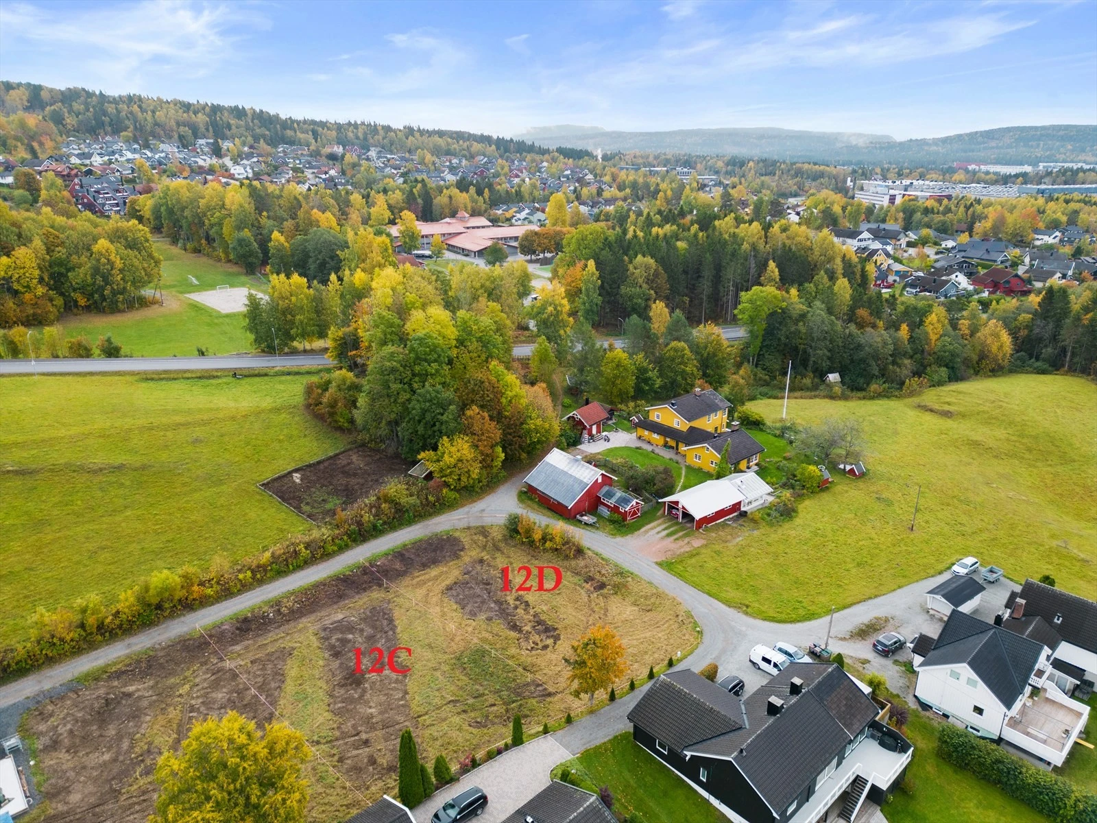 Høydefoto av tomten. Galleribilde
