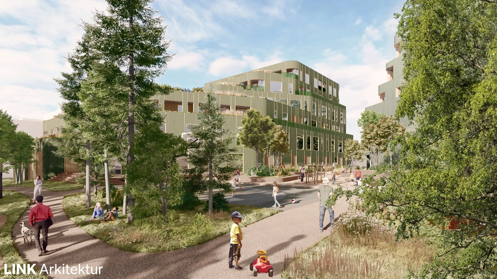 M55 - illustrasjon fra sør med tursti Galleribilde