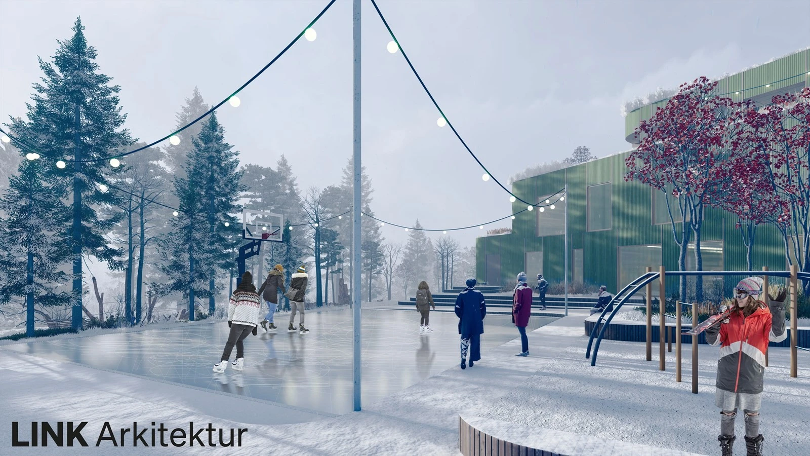 M55 - illustrasjon vinter dagtid Galleribilde