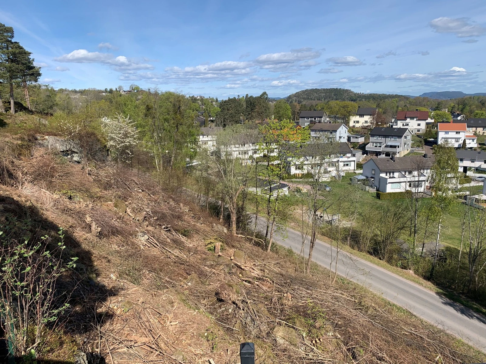 Bildet er tatt fra eiendommen på oppsiden av tomten. Galleribilde