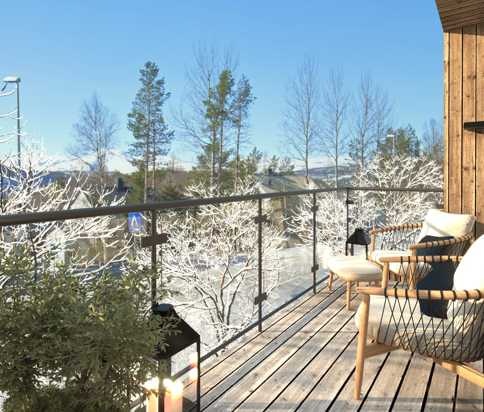 Utvendig illustrasjon fra mulig veranda Galleribilde