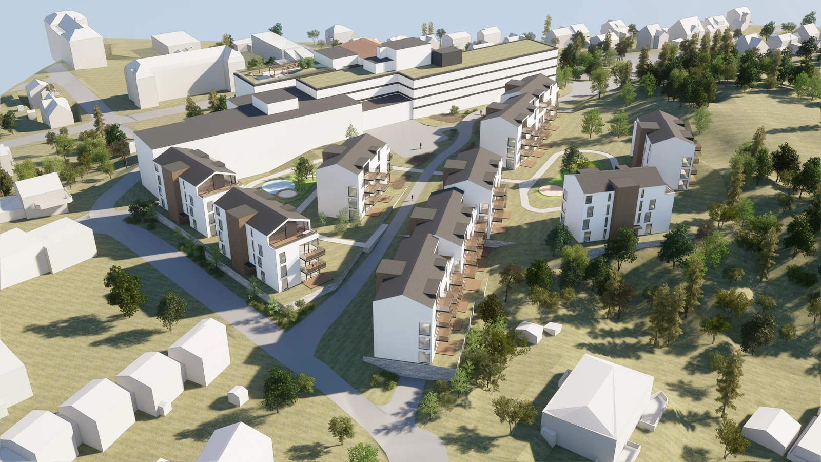 Illustrasjon hentet fra mulighetsstudie, eksempel ny bebyggelse Galleribilde