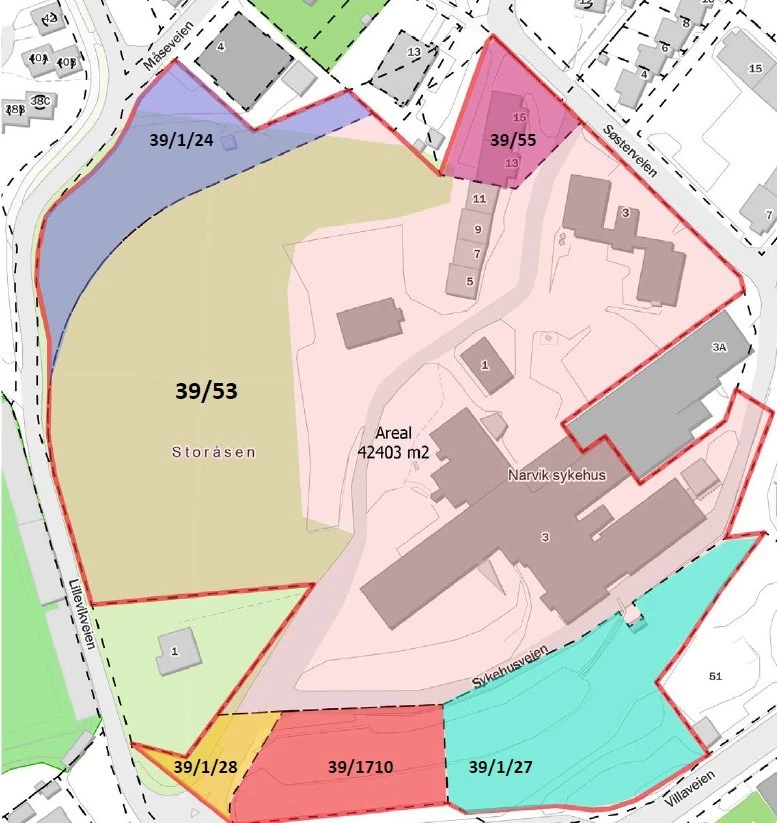 Situasjonskart (fremtidige tomtegrenser kan avvike noe) Galleribilde