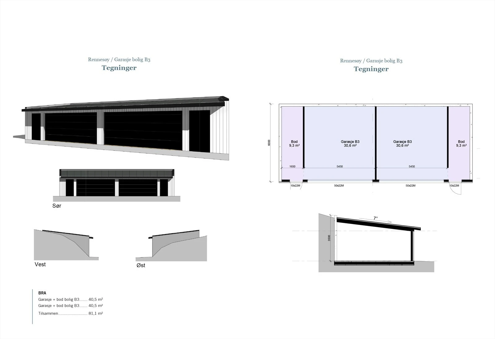 Tegninger garasje bolig 3 Galleribilde