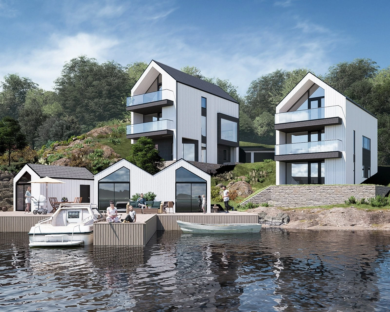 Velkommen til Sokn - Idyll helt i sjøkanten - 3 delikate eneboliger med brygge og mulighet for naust Galleribilde