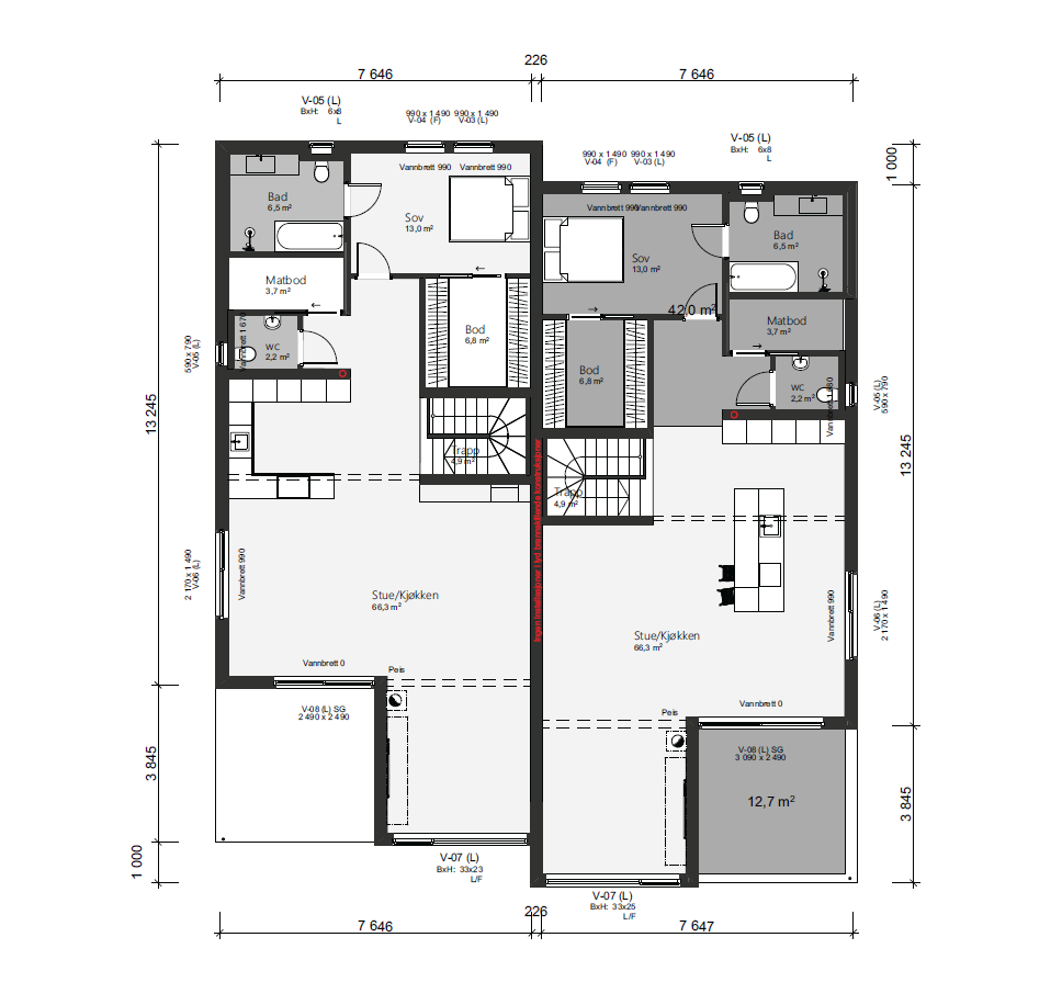 Plantegning 2.etg. Galleribilde