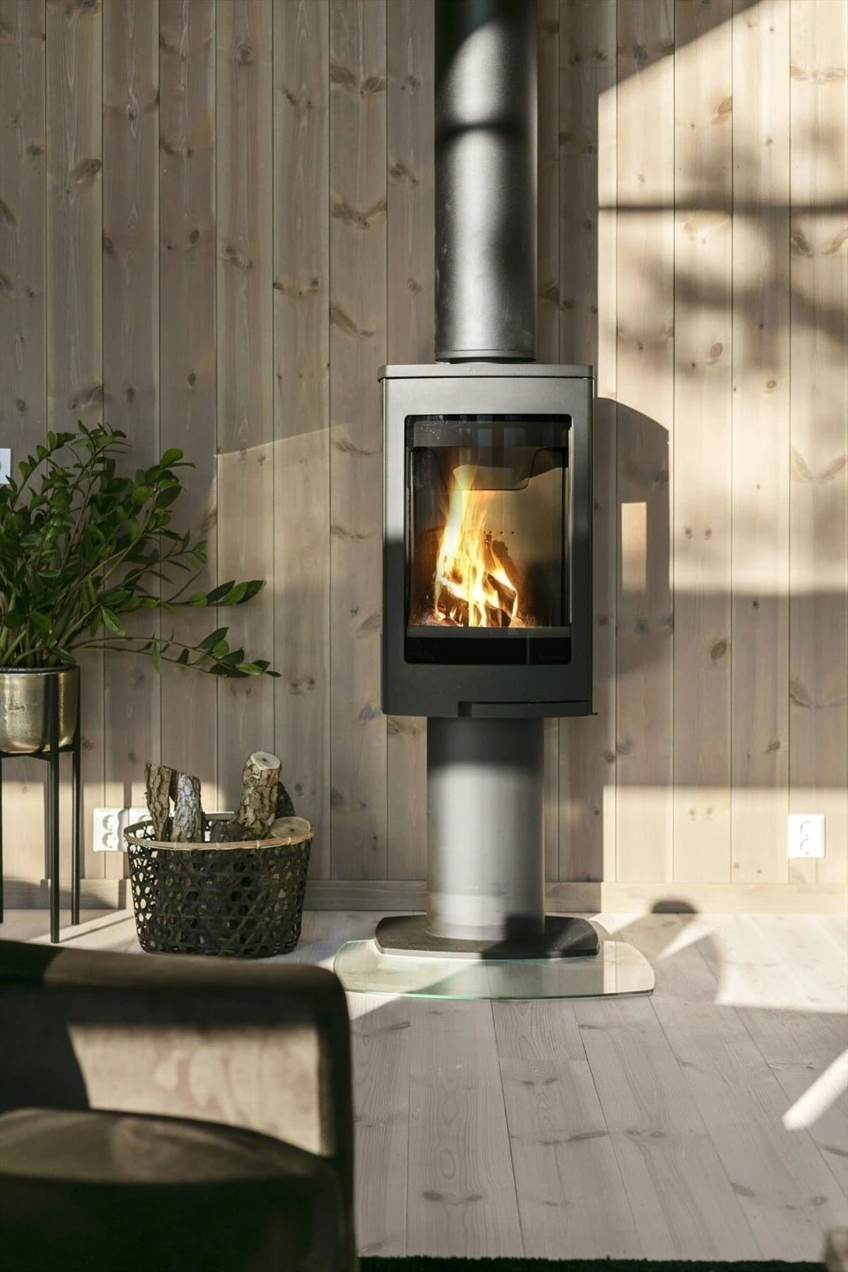 Denne peisen leveres som standard i våre hytter, Duo 1. Galleribilde