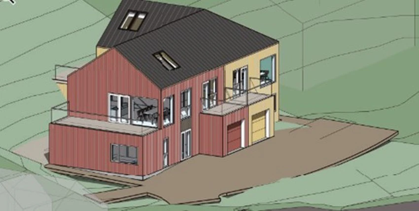 Enkel 3D av planlagt bolig Galleribilde