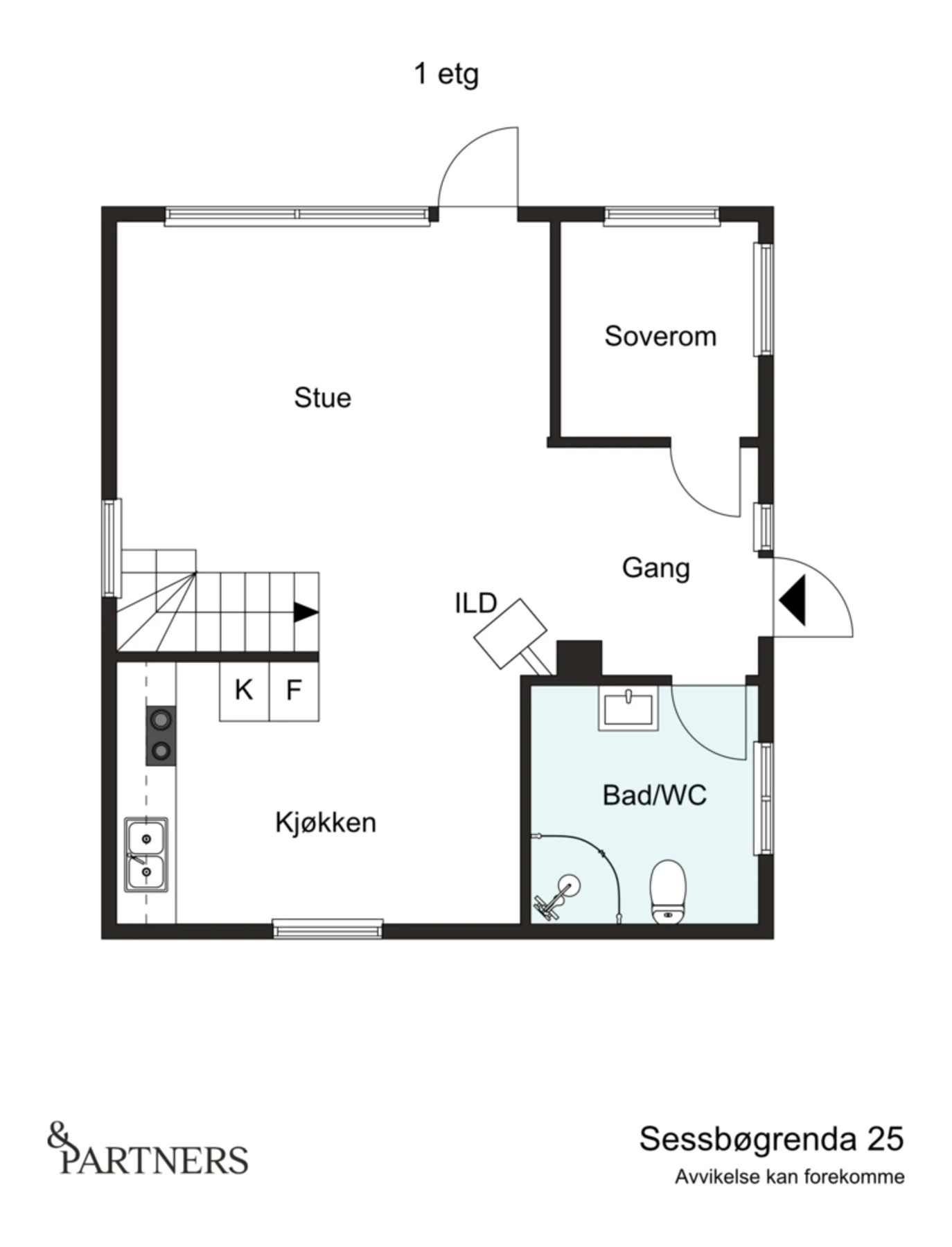Plantegning 1. etasje Galleribilde