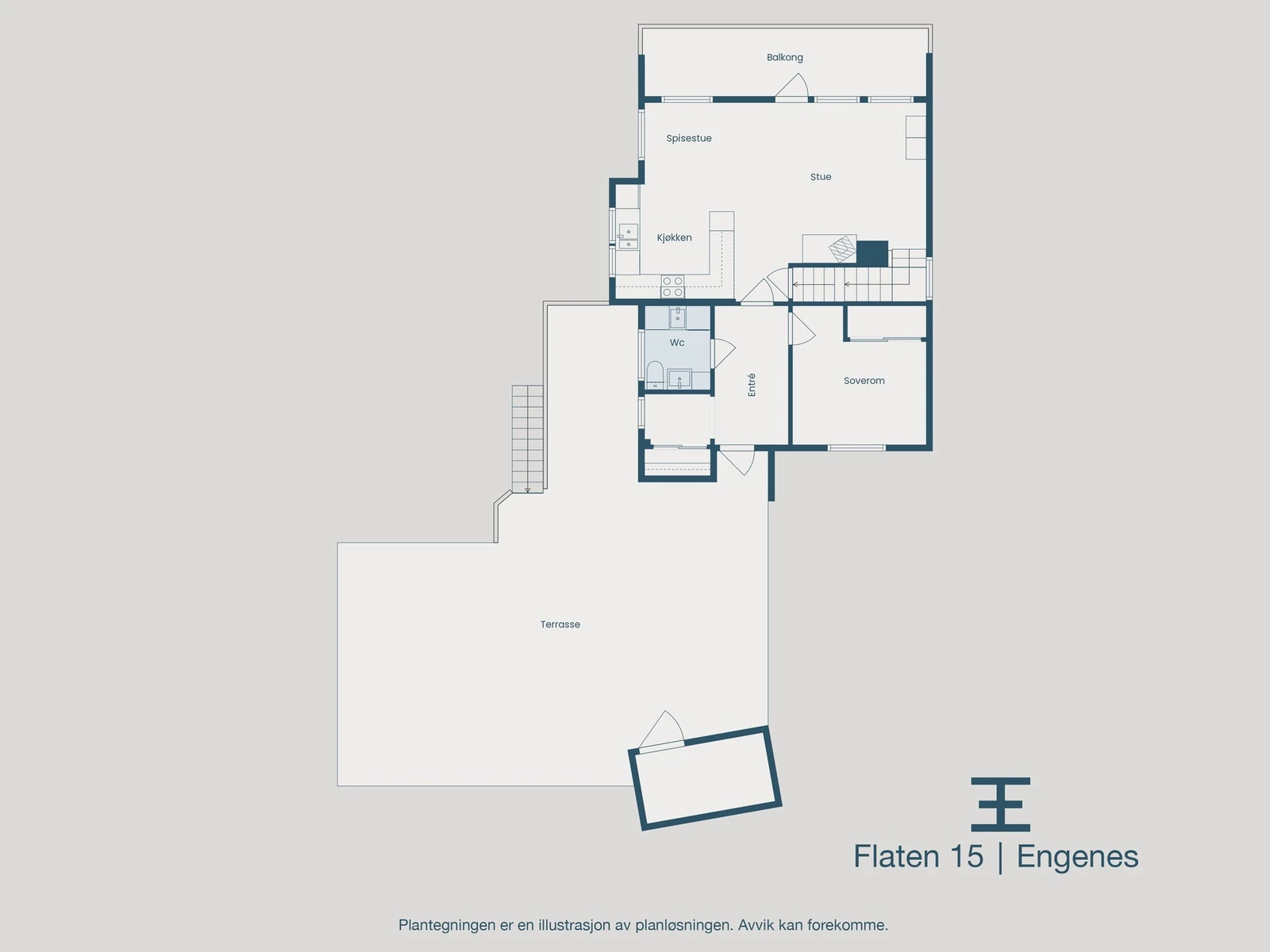 Plantegning 1. etasje Galleribilde