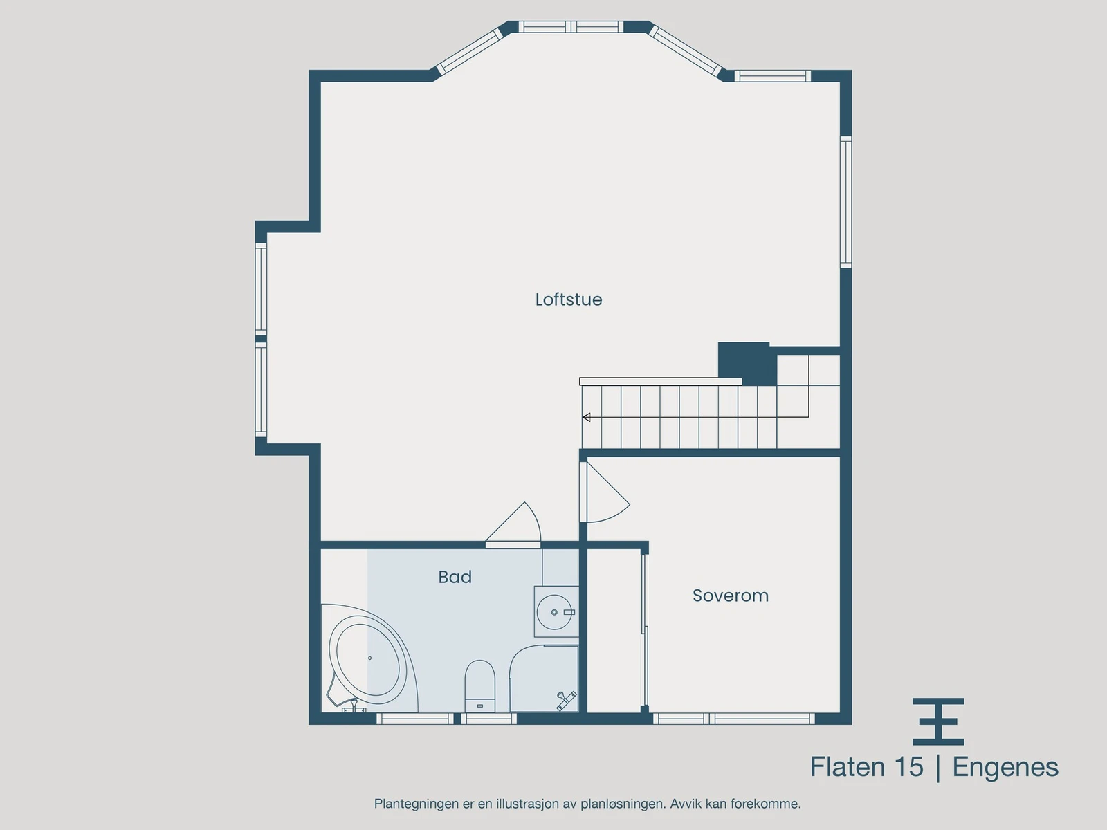 Plantegning loftsetasje Galleribilde