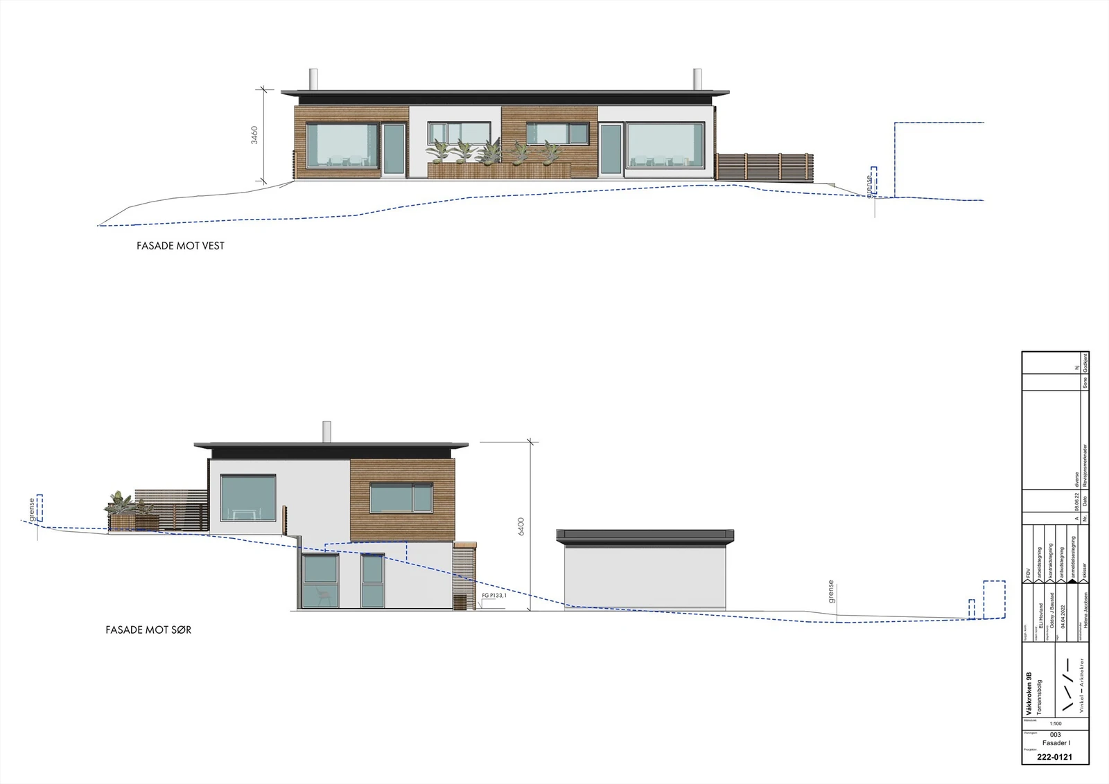 Fasade mot sør og vest. Galleribilde