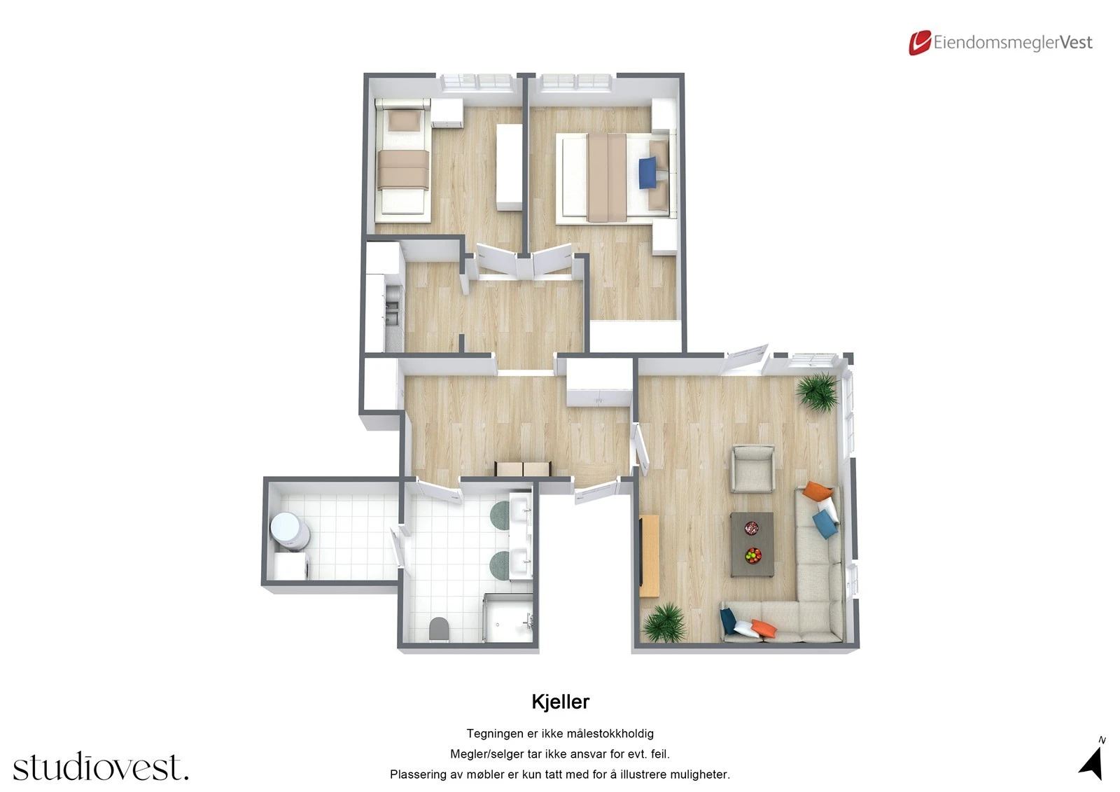 Planskisse 3D: Kjeller. Galleribilde