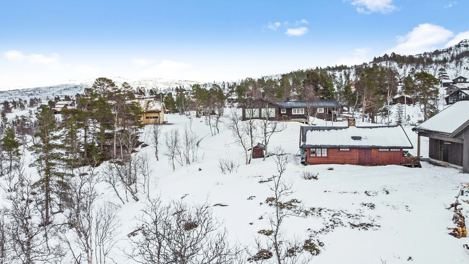 Hyttenutane til venstre i bildet. Galleribilde