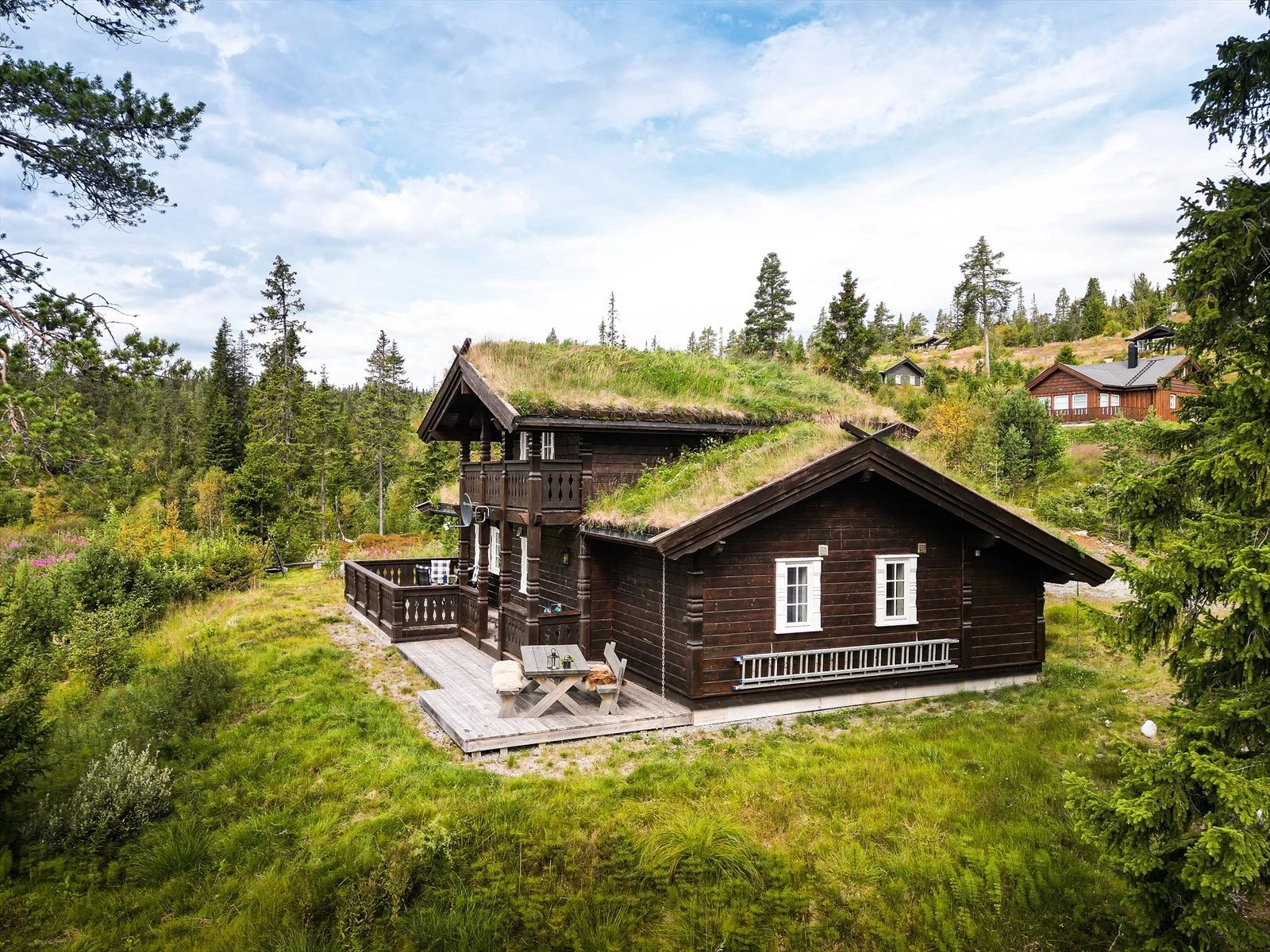 Flott familiehytte med 4 soverom, solrik beliggenhet og fantastisk utsikt mot blant annet Gaustatoppen og Ormenatten. Galleribilde