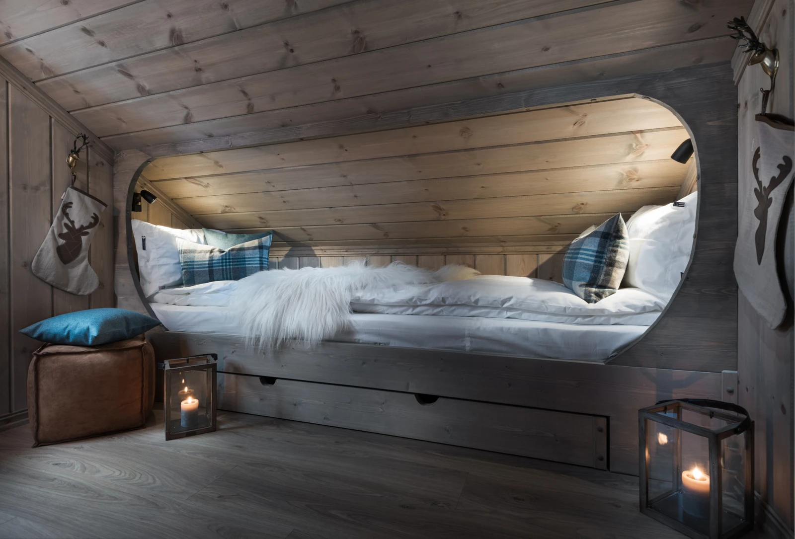 Fleksible løsninger på hems. Eksempel fra hytte i samme serie. Galleribilde