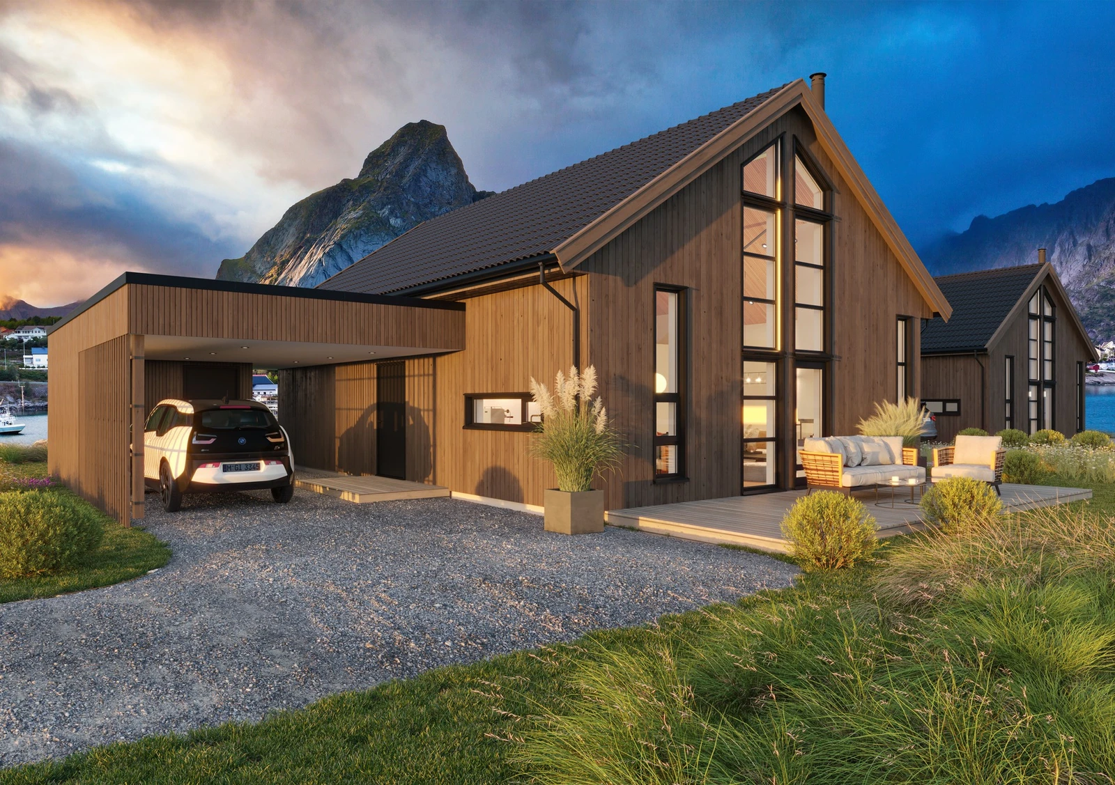 Illustrasjonstegning av eneboligen Atlas Galleribilde