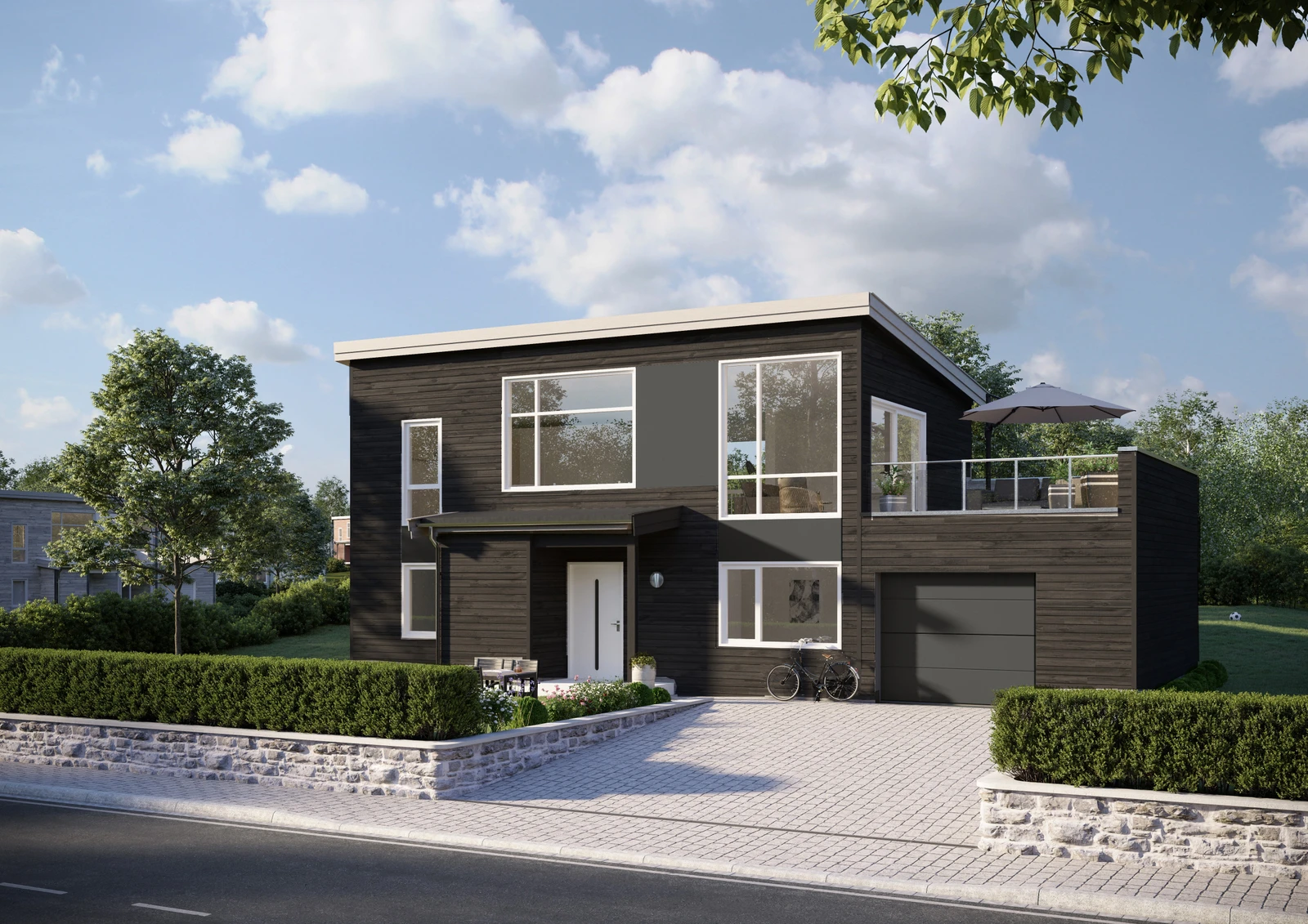 Illustrasjonstegning av eneboligen Komplett Galleribilde