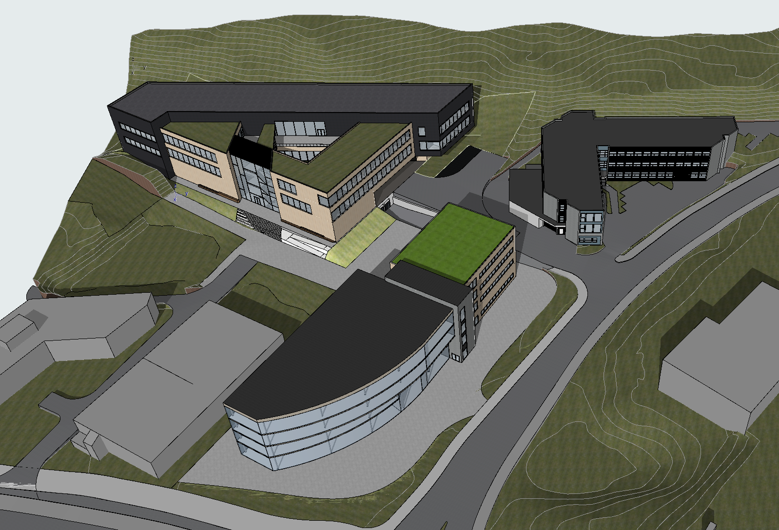 Oversikt over Kokstaddalen 2, Kokstaddalen 4 og Kokstaddalen X. Galleribilde