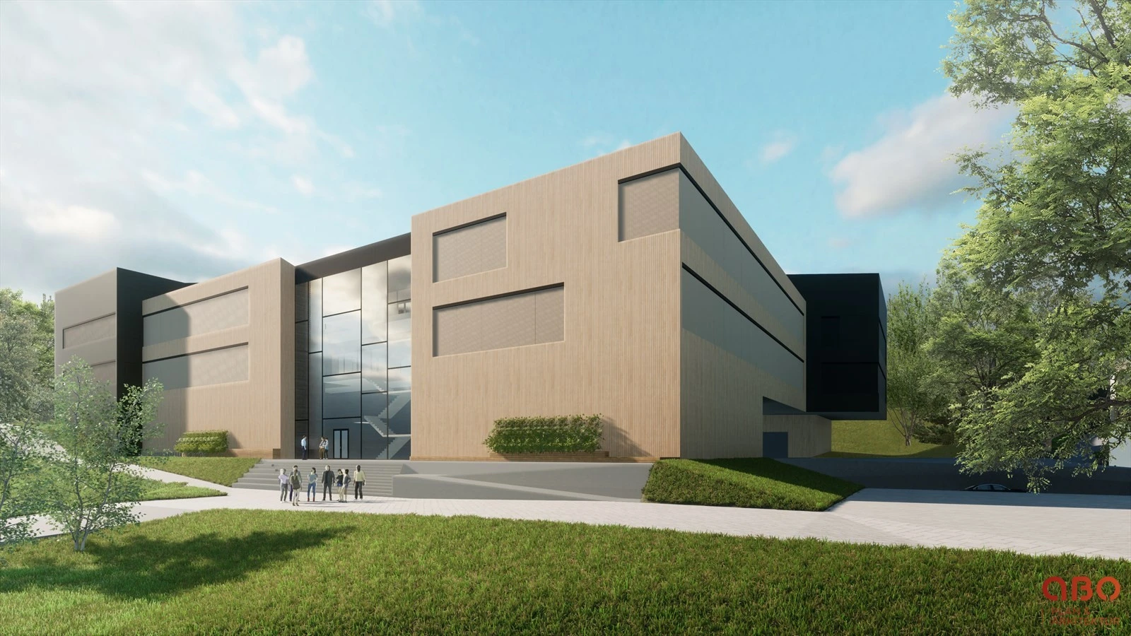 Illustrasjon fra fasade i Kokstaddalen 4, med utvendig solavskjerming. Galleribilde