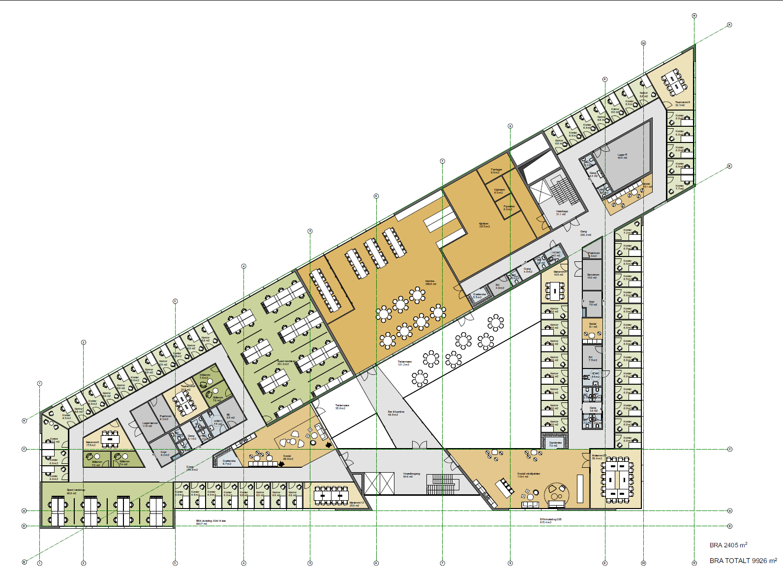 Kokstaddalen X, 3. etg. - forslag til innredning. Galleribilde