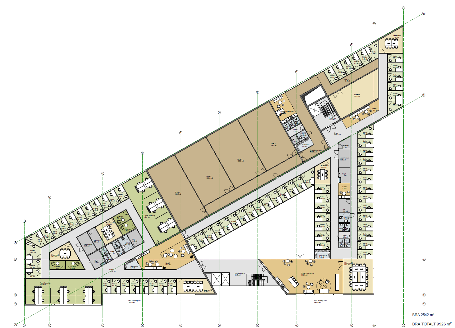 Kokstaddalen X, 2. etg. - forslag til innredning. Galleribilde