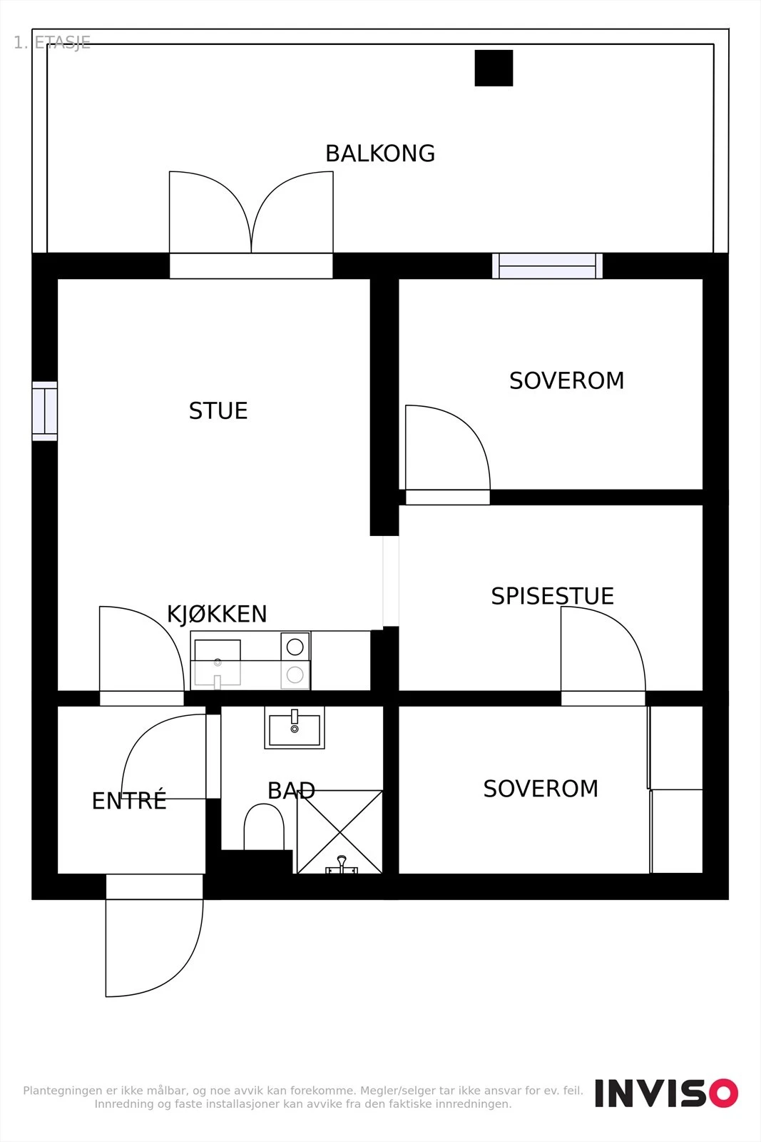 Meget funksjonell planløsning, og fin plassering på hjørnet med vinduer på to sider. Galleribilde