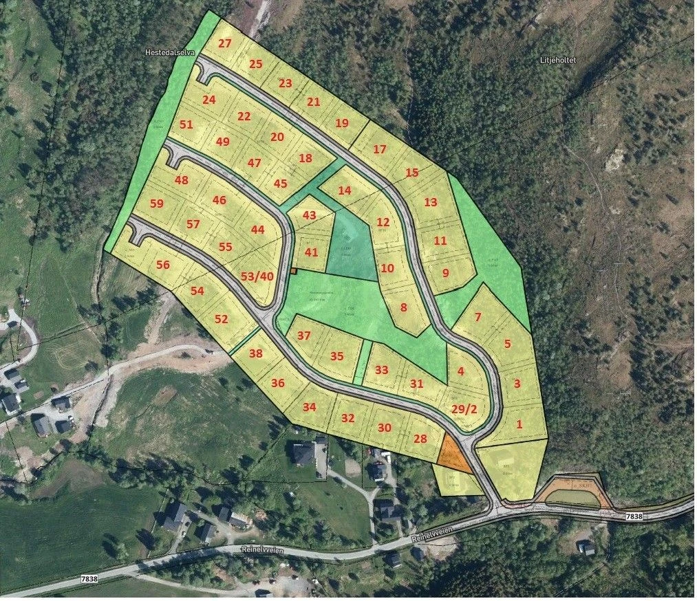 Oversikt over tomtene. Galleribilde