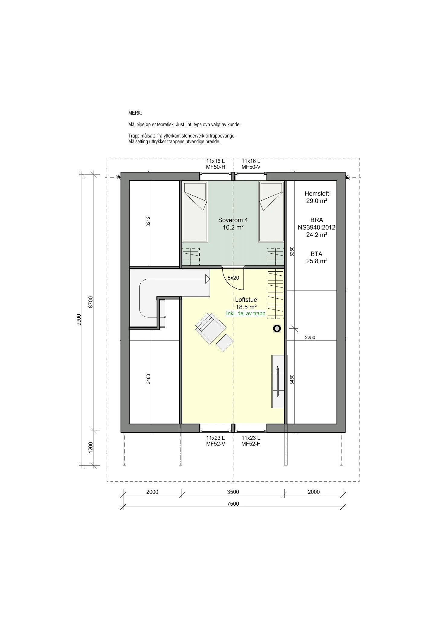 Plan loft Galleribilde