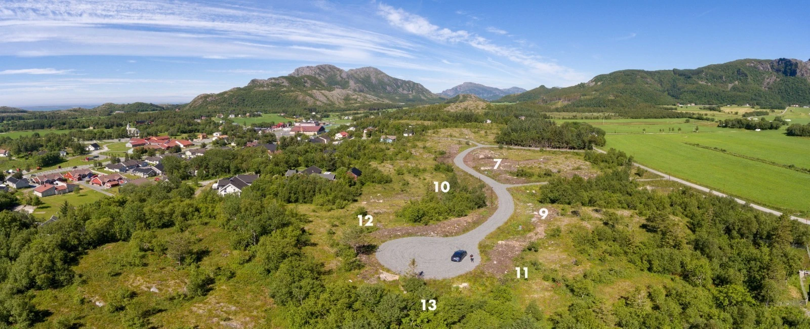 Tomtene på Langåsen Sør ligger på en høyde over etablert bebyggelse Galleribilde