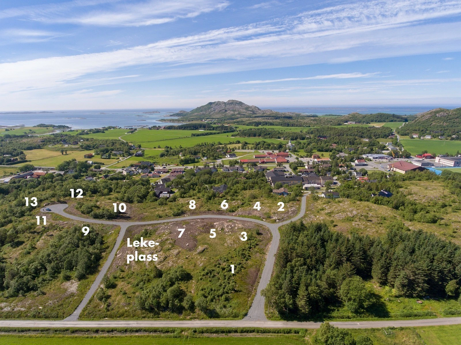 Langåsen Sør byr på attraktive og byggeklare tomter i kommunesenteret Vik Galleribilde