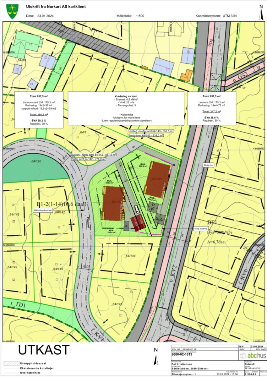 Forslag til tomannsbolig: Leonora Skrå fra ABC-hus. Kun til illustrasjon, kjøper står fritt til å velge annen leverandør. Galleribilde