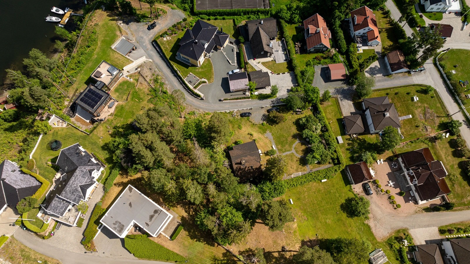 Tomten har endel trær og vil bli mer åpen ved bygging Galleribilde