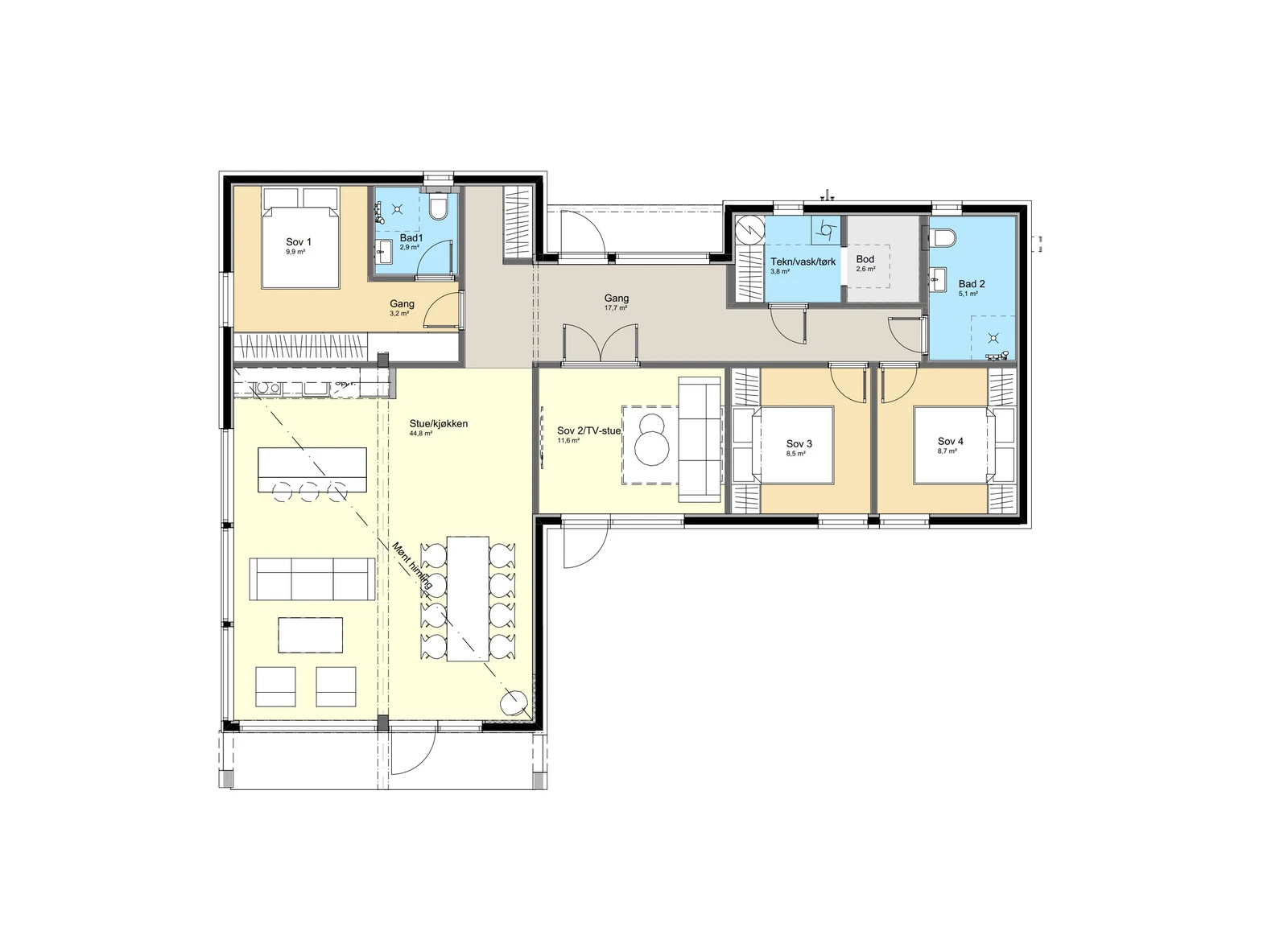 Planskisse av planlagt hytte Galleribilde