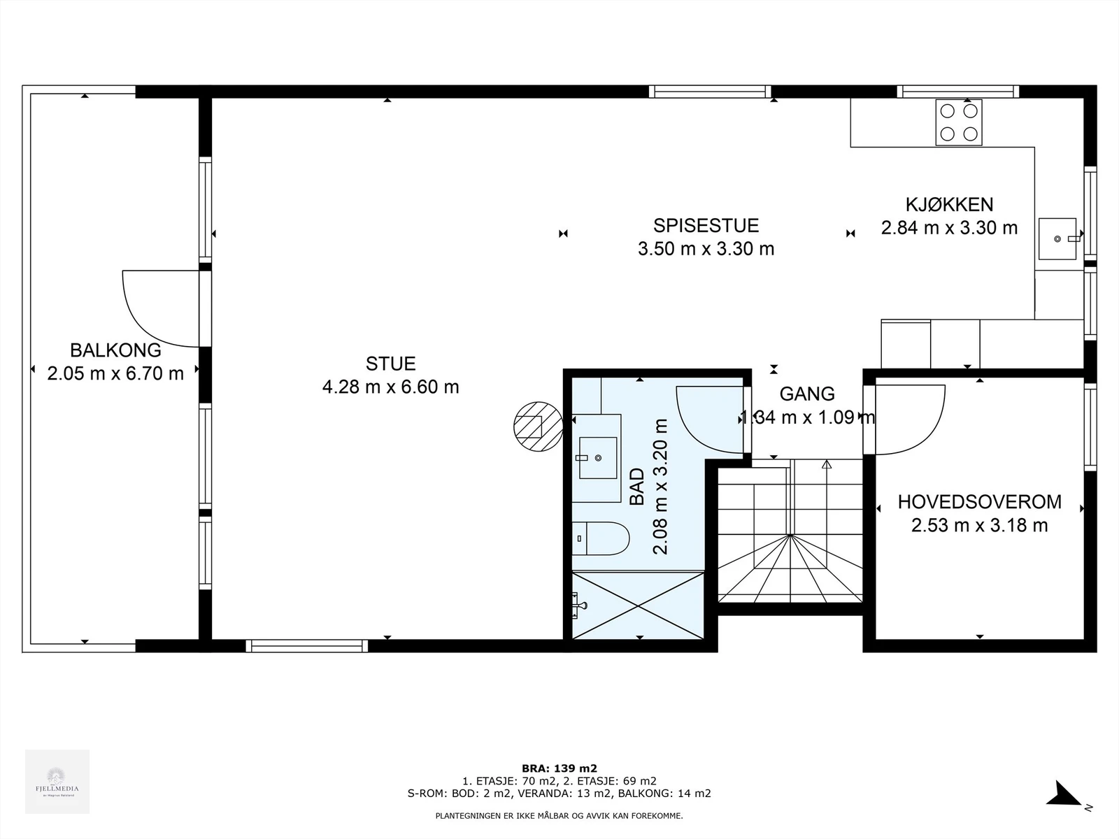 Plantegning 2. etasje Galleribilde