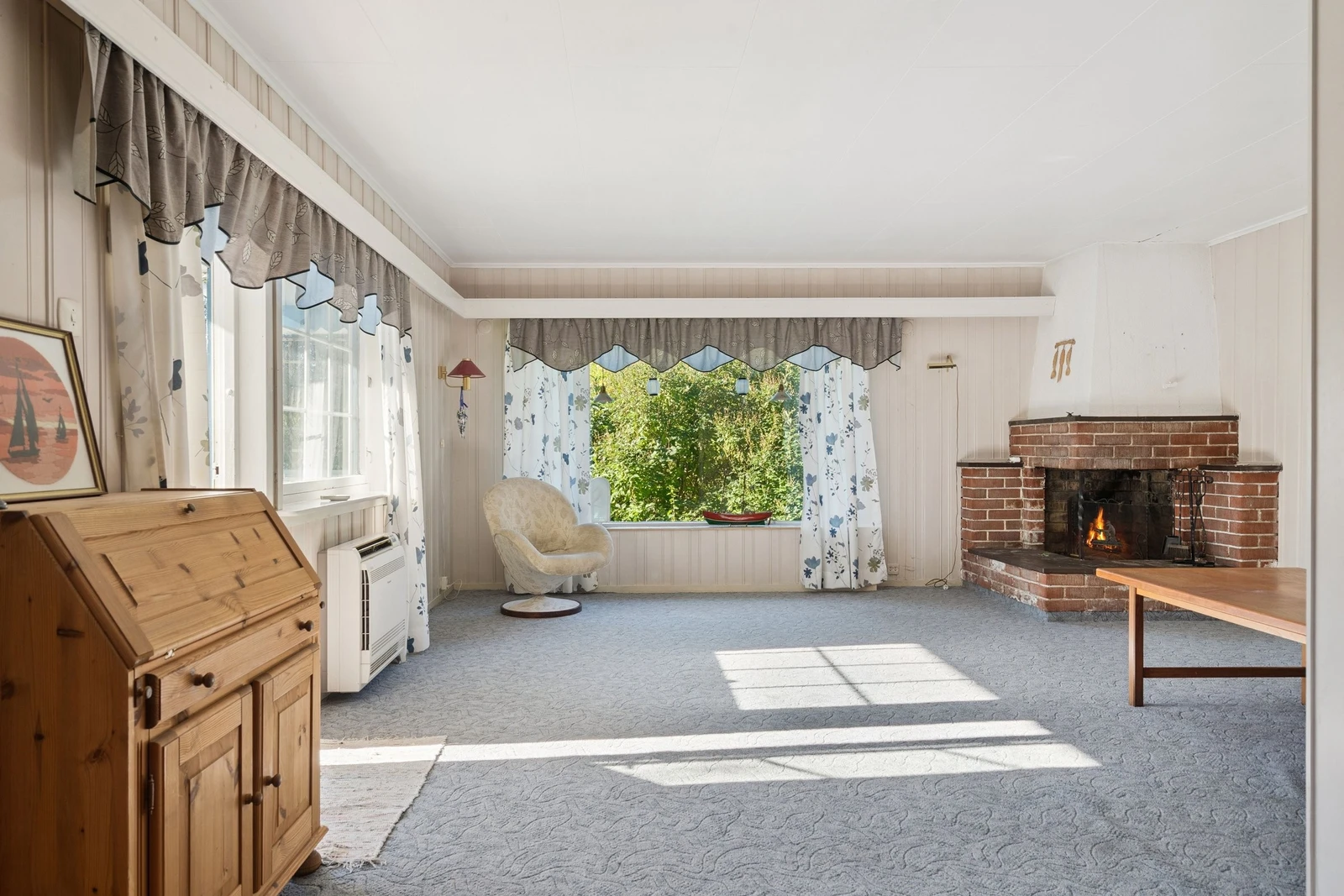 Stue med peis Galleribilde