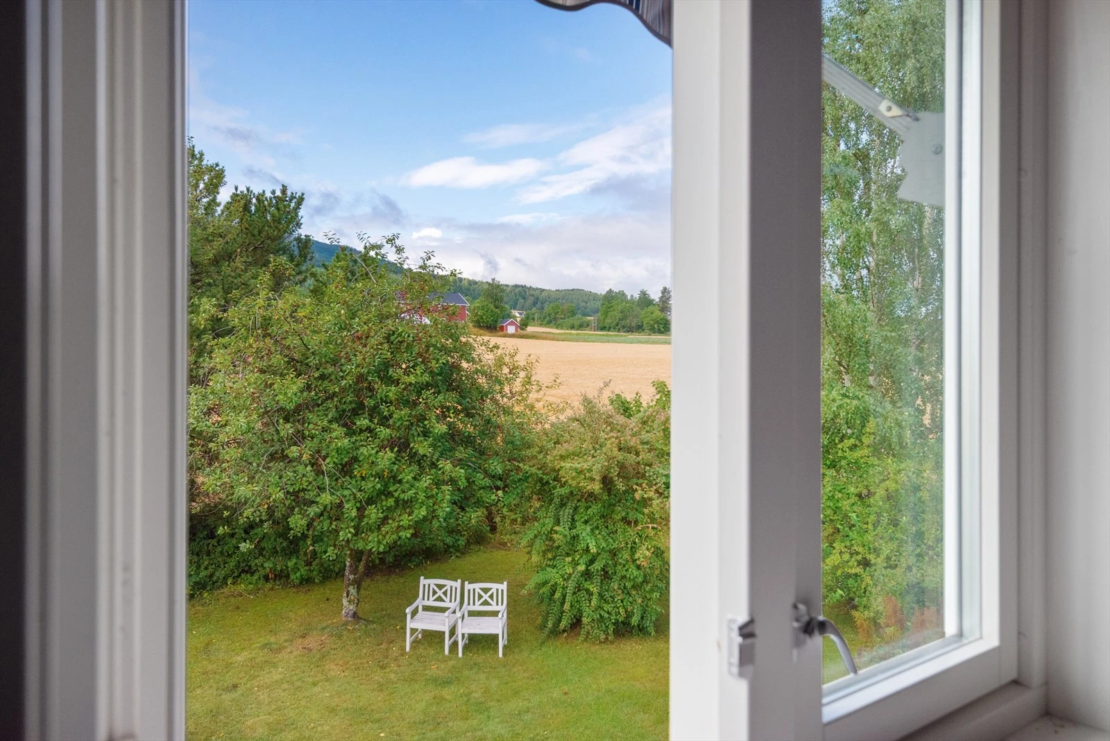 Koselig hage på baksiden av boligen Galleribilde