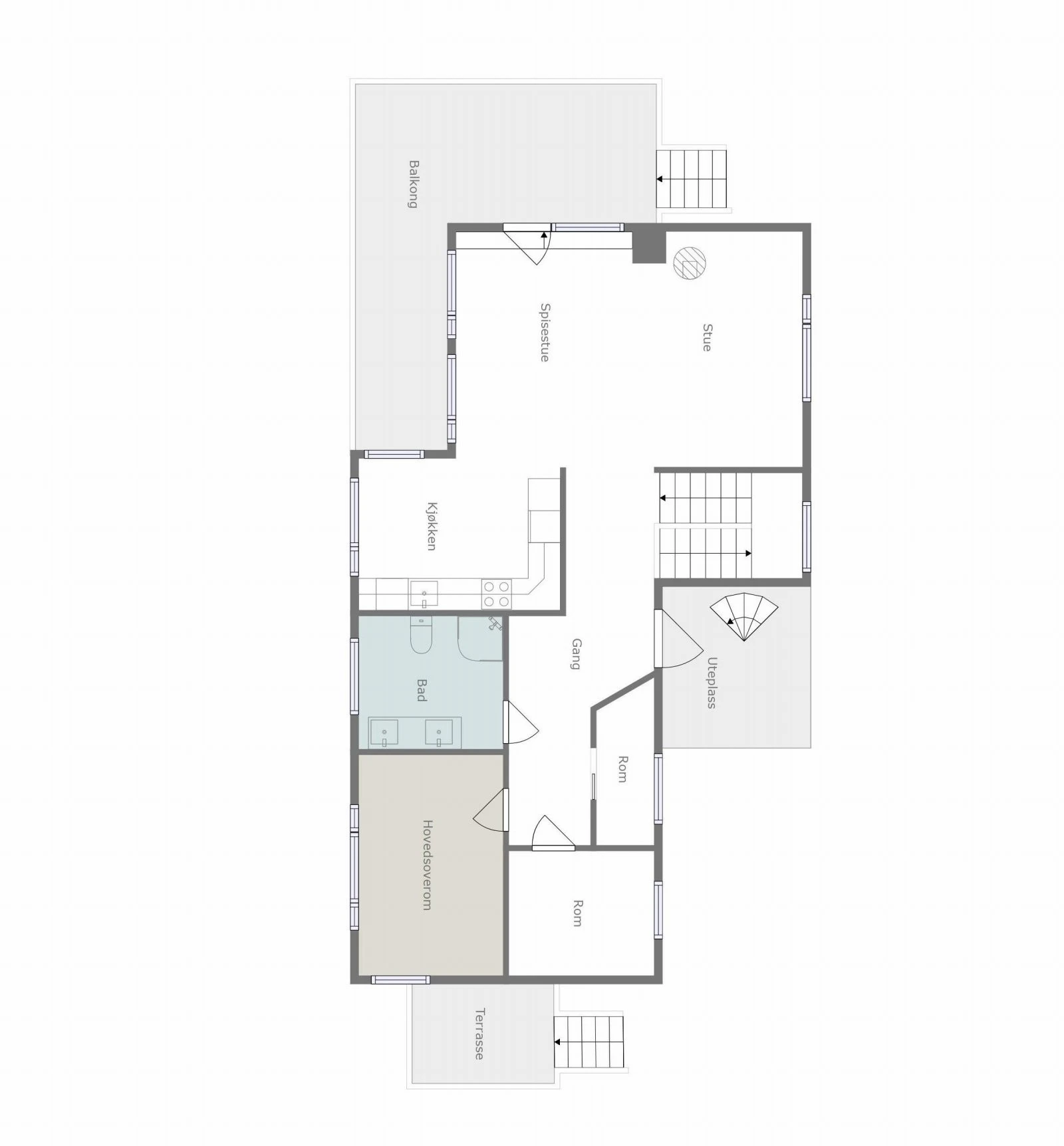 Plantegning hovedetasje | boligen er bygget etter TEK17 Galleribilde