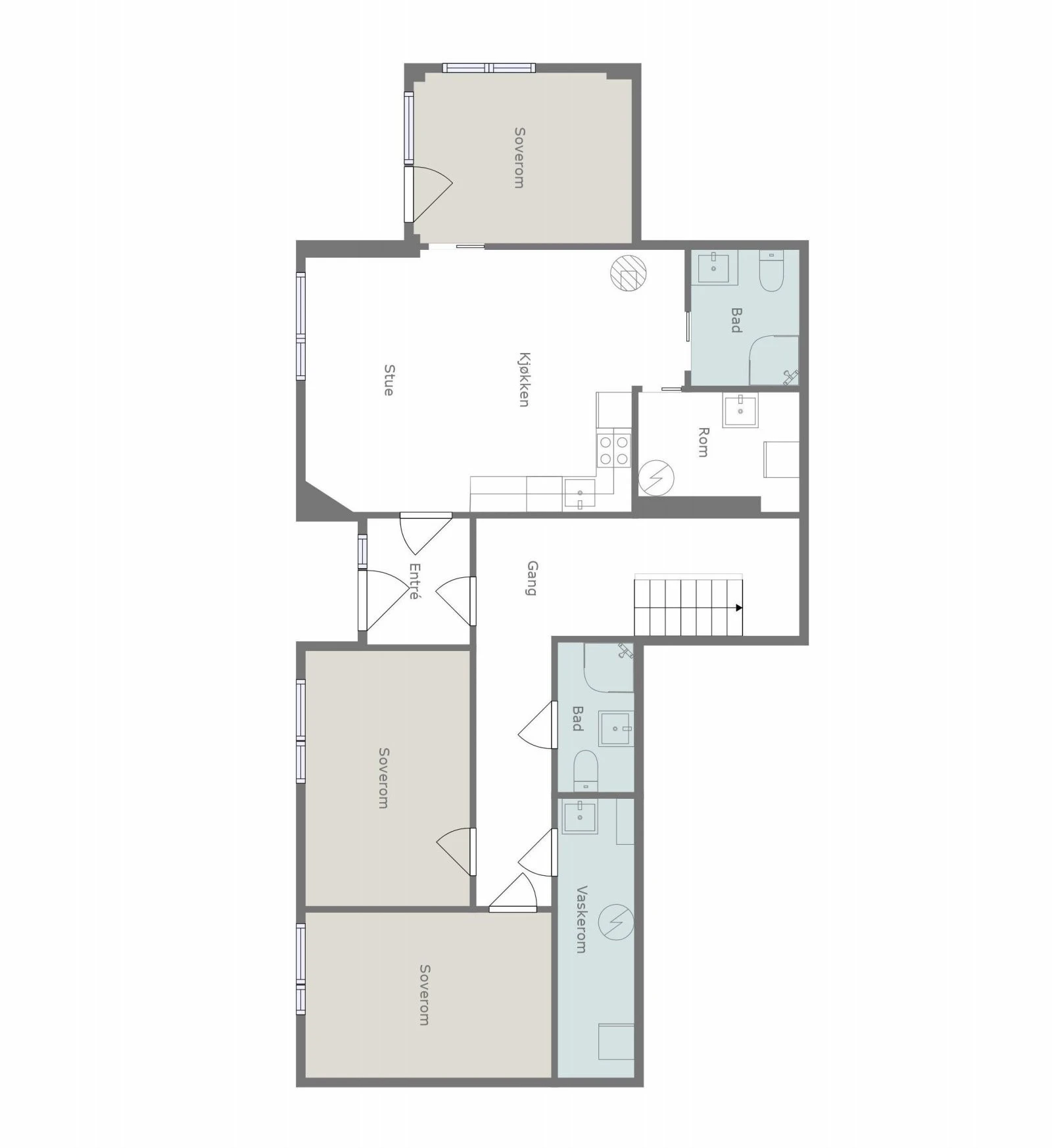 Plantegning underetasje Galleribilde