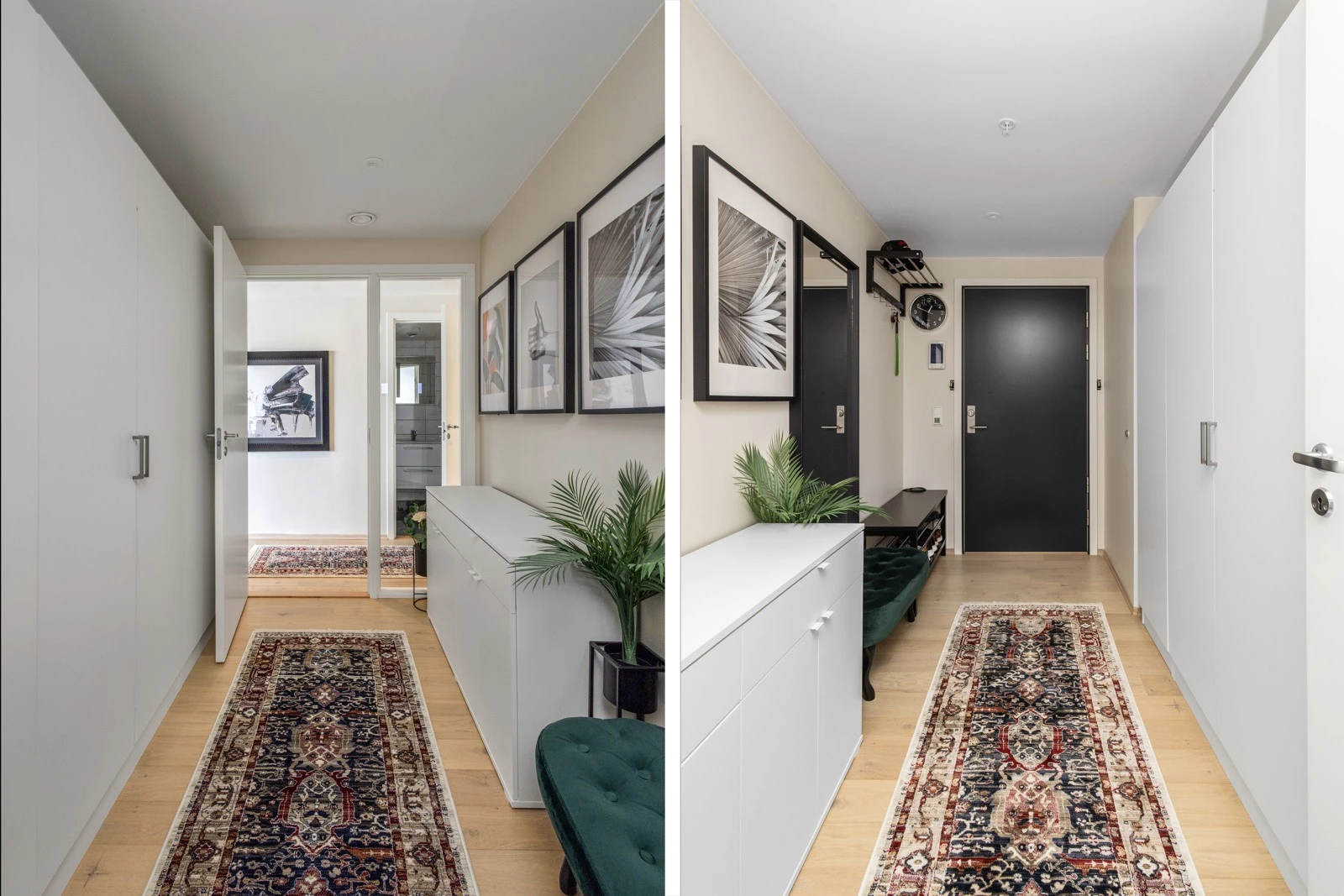 Romslig entré/gang med gode oppbevaringsmuligheter. Galleribilde