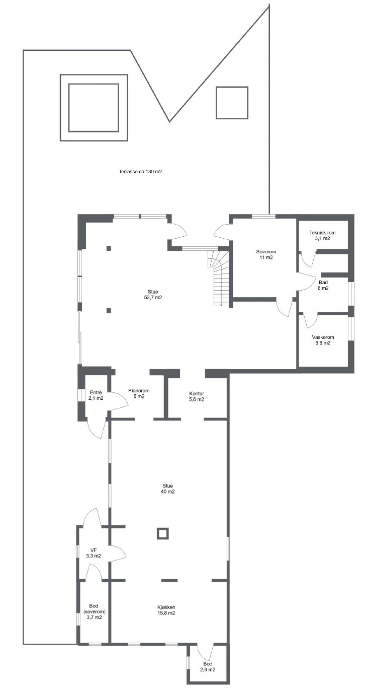 Plantegning 1.etasje Galleribilde
