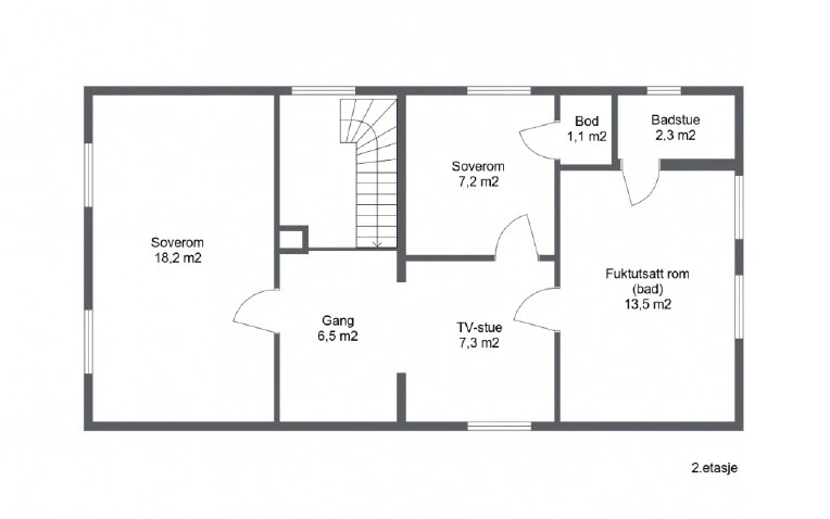 Plantegning 2.etasje Galleribilde