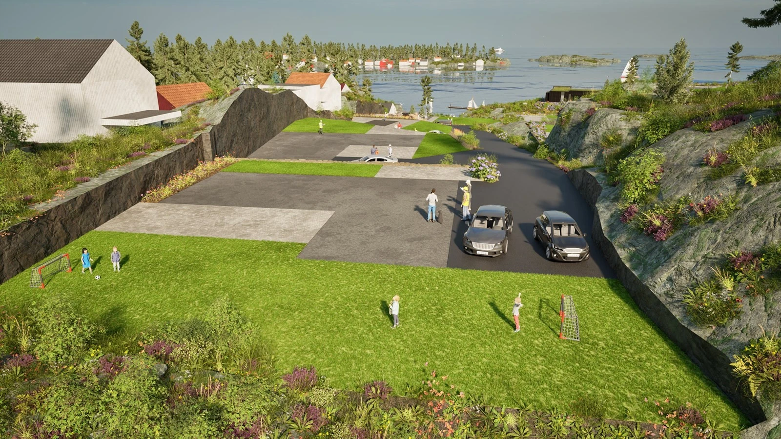 Tomt 1 - Grønt Mulig uteareal Mørkegrått Mulig bygningsareal Galleribilde