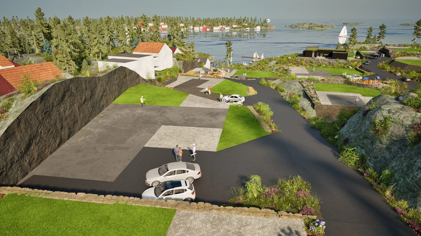 Tomt 2 - Grønt Mulig uteareal Mørkegrått Mulig bygningsareal Galleribilde