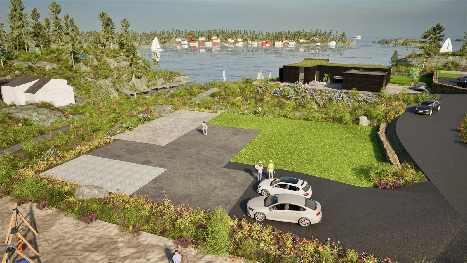 Tomt 6 - Grønt Mulig uteareal Mørkegrått Mulig bygningsareal Galleribilde