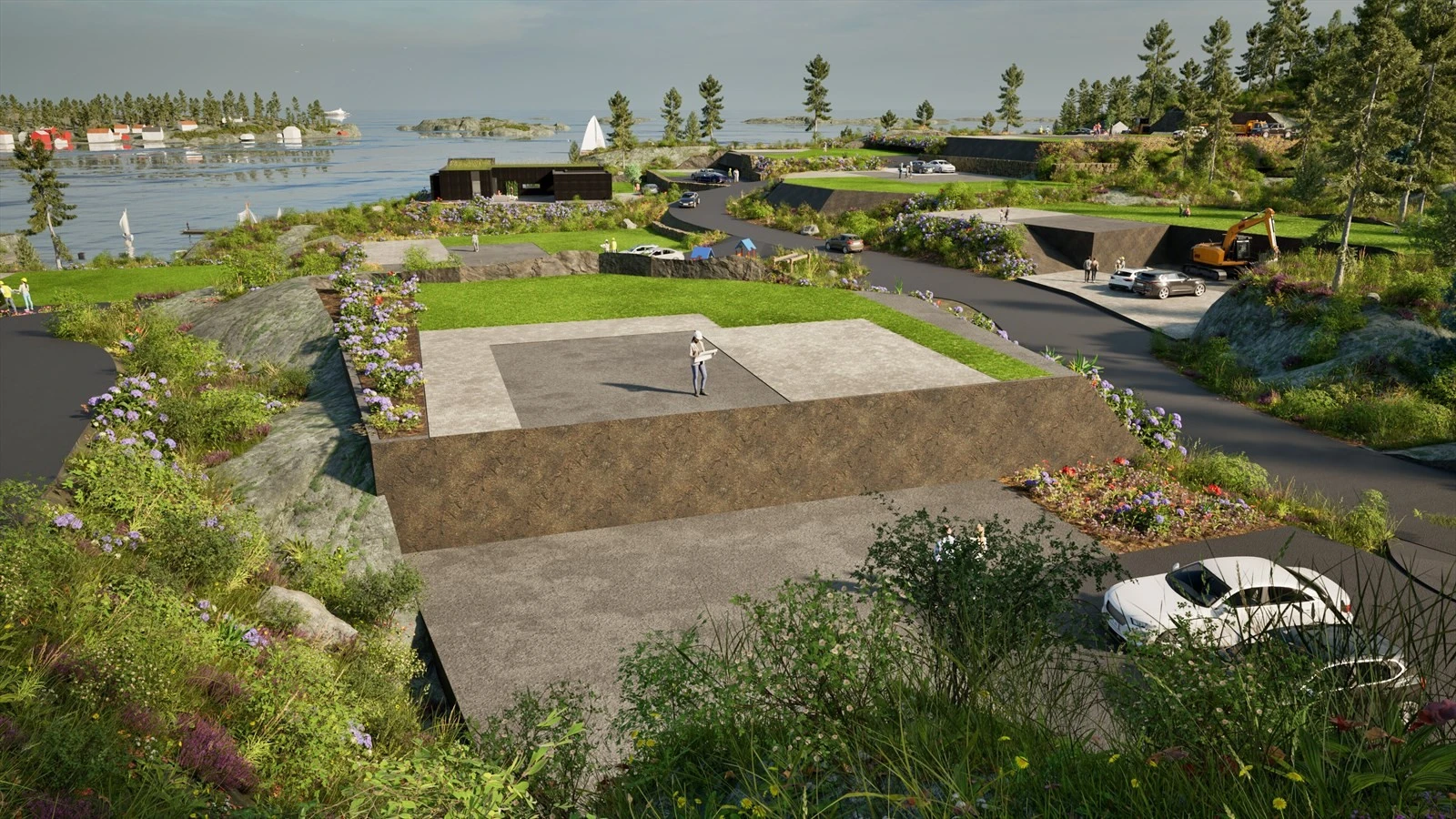 Tomt 5 - Grønt Mulig uteareal Mørkegrått Mulig bygningsareal her i 2 nivåer Galleribilde