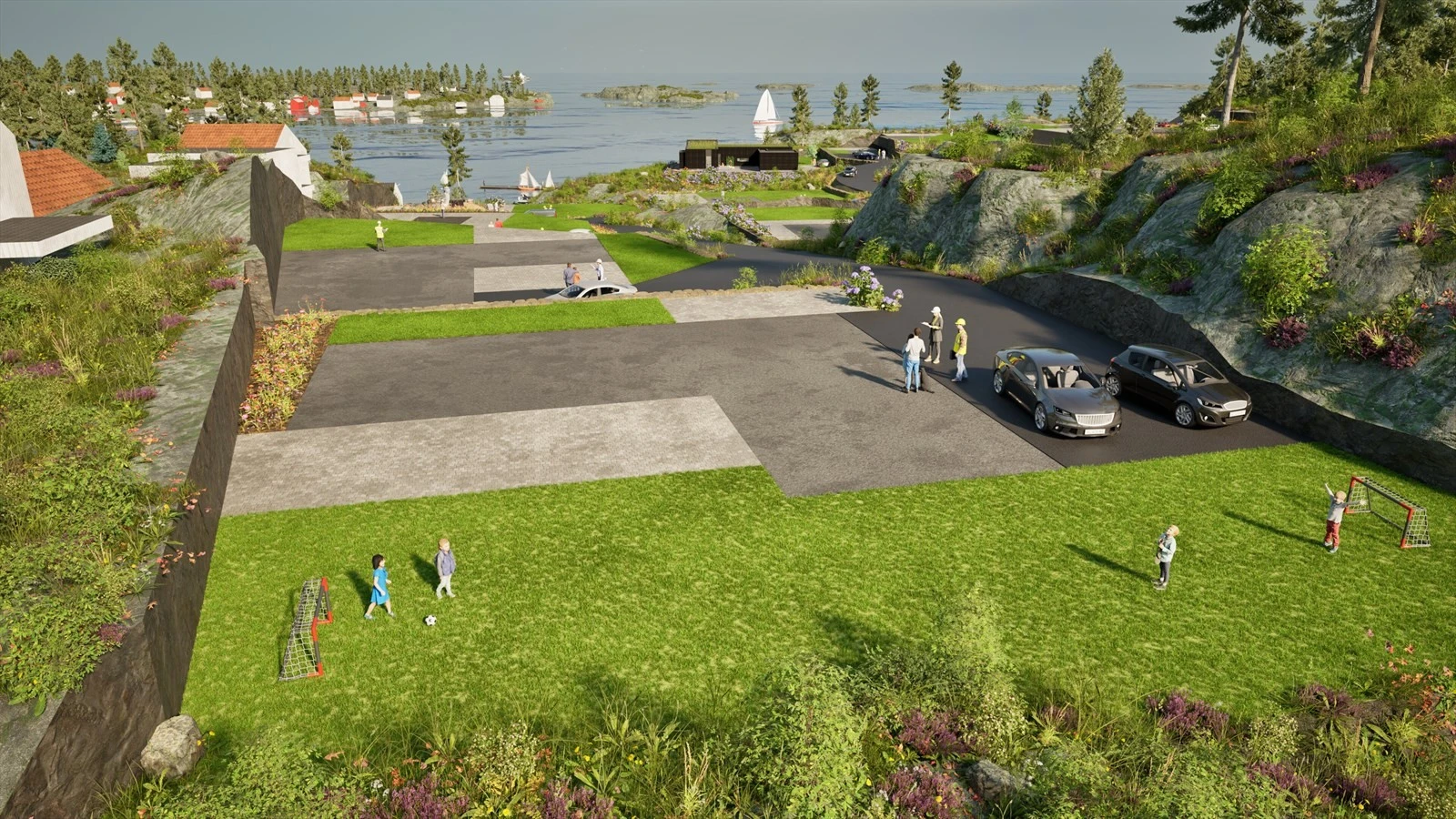 Tomt 1 - Grønt Mulig uteareal Mørkegrått Mulig bygningsareal Galleribilde